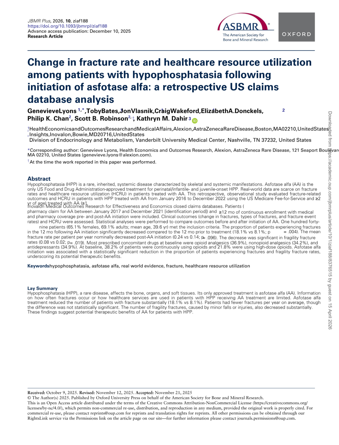 Change in fracture rate and healthcare resource utilization among ...